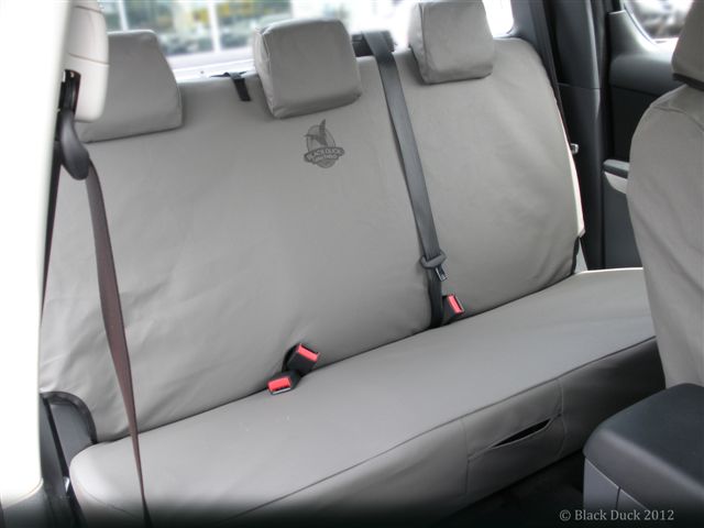   Black Duck Seat Covers Fitted to a Dual Cab for general display purpose as a generic example.