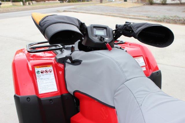 Image shows a Quad fitted with a separate tank cover and a separate seat cover.