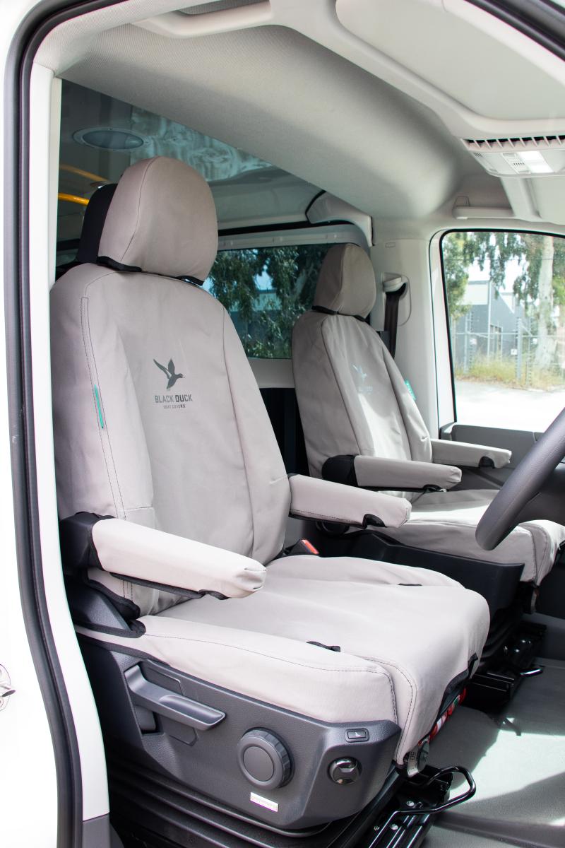 2 x Fronts VW Amarok Heavy Duty Black Waterproof Van Seat Covers