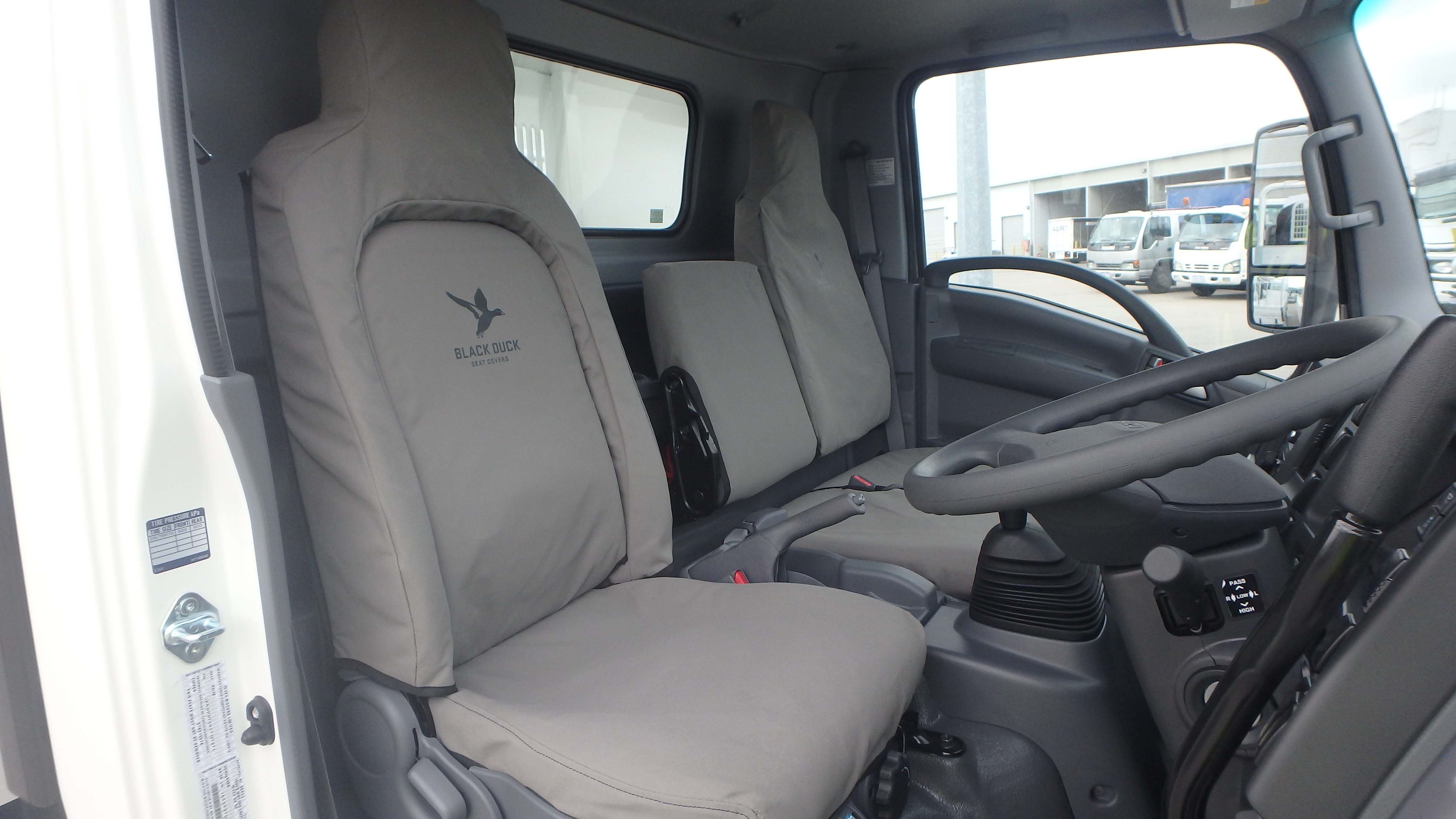Black Duck™ Canvas Seat Covers to fit, Isuzu NH Series Wide Single Cabs