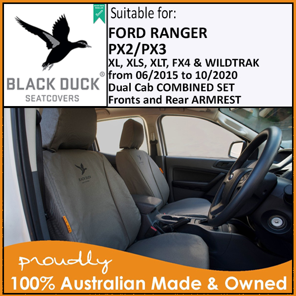 Black Duck Seat Covers Ford Ranger Px2 Px3 Xl Xls Xlt Wildtrak - Car Seat Covers Ford Ranger 2020