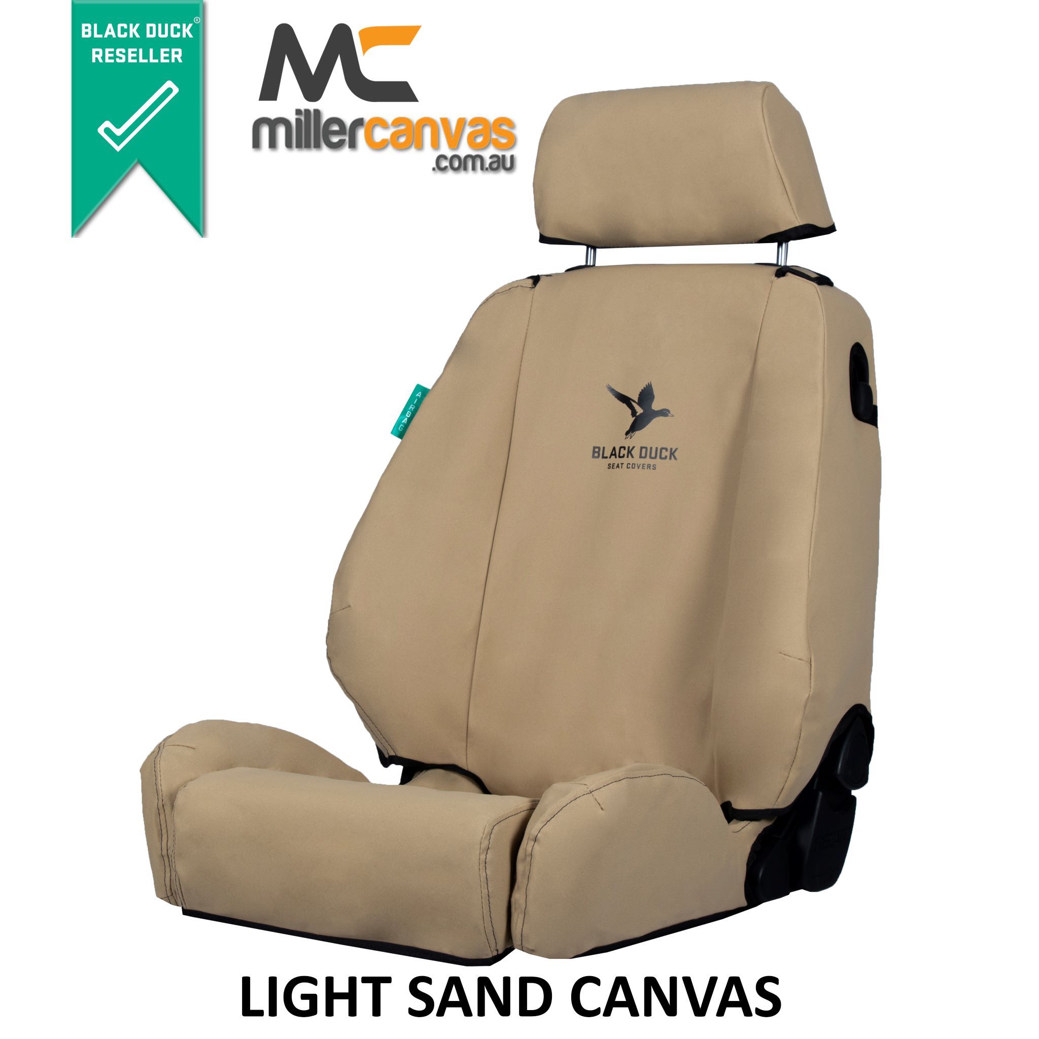 BLACK DUCK SEATCOVERS  LC 300 SERIES SAHARA FRONTS & ROW2 (middle row)