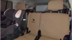 Black Duck Seat Covers (Brown Canvas)   row 2 rear seat  in a Sahara customer photo.