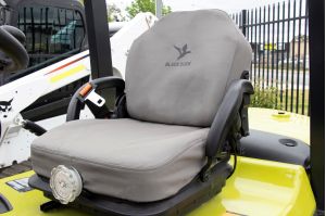 Black Duck Seat Cover - Small Driver Bucket with inbuilt Suspension, used on Clark Equipment Fork Lifts.