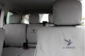 BLACK DUCK CANVAS PRODUCTS manufacture Australia's most POPULAR heavy-duty CANVAS, 4ELEMENTS or DENIM SEAT COVERS to suit your NISSAN PATROL Y62 TI WAGON from 02/2013 - Current model