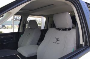 BLACK DUCK CANVAS PRODUCTS manufacture Australia's most POPULAR heavy-duty CANVAS, 4ELEMENTS or DENIM SEAT COVERS to suit your DODGE RAM 1500 LARAMIE V8 HEMI 4x4 CREW CAB from 2017 onwards.
