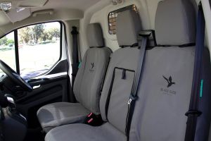 Black Duck Canvas Seat Covers to suit Ford Transit Van / Cab Chassis, look at how GREAT they fit, grey canvas shown.