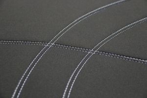 Black with Silver Stitching