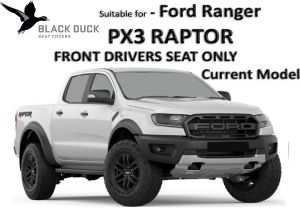 BLACK DUCK Canvas or Denim Seat Covers -  offer maximum protection for your seats and are custom designed to be suitable for FORD RANGER PX3 RAPTOR  Dual Cab Front DRIVERS SEAT ONLY.