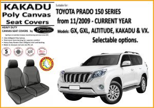  MILLER CANVAS is an ONLINE retailer of KAKADU CANVAS SEAT COVERS suitable for TOYOTA PRADO 150 