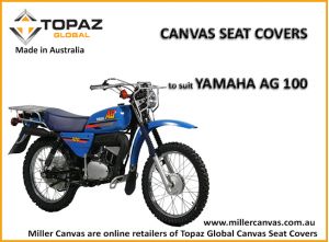 Miller Canvas supplies Quality Heavy Duty Canvas Seat covers for YAMAHA AG100 MOTORCYCLE.