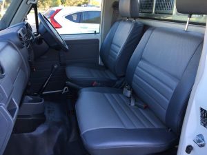 Driver Bucket & Passenger 3/4 Bench (3 seater) suitable for  VDJ79 Landcruiser Workmate & GX - From 08/2009+, Black Duck Seat Covers