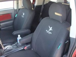 Black Duck Seat Covers to fit TOYOTA FJ Cruiser Black Denim shown.