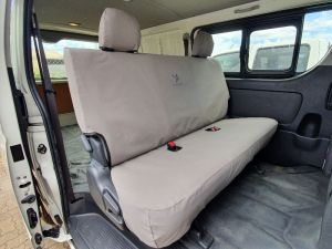 Black Duck Canvas or Black Duck 4ELEMENTS Seat Covers suitable for the rear bench seat in TOYOTA HIACE CREW VANS.
