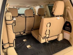 Black Duck Canvas and Black Duck 4 ELEMENTS Seat Covers suitable for Toyota Landcruiser 200 Series SAHARA Wagons. Light Sand Canvas shown.-11