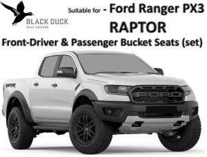 BLACK DUCK Canvas or Denim Seat Covers -  offer maximum protection for your seats and are custom designed to be suitable for FORD RANGER PX3 RAPTOR  Dual Cab Front Seats.