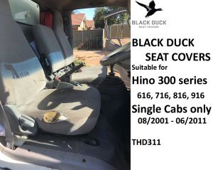 Black Duck™ Canvas Seat Covers Hino Dutro 300 Series Truck SINGLE CABS ONLY THD311