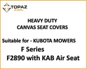 Miller Canvas are a leading SPECIALIST online retailer of Canvas seat covers designed specific to fit F2890 KUBOTA MOWER with KAB Air Seat.