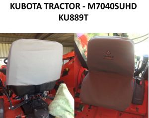Canvas Seat Covers to suit your KUBOTA M7040 SUHD M Series Tractor KU889T Grey Canvas.