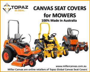 Canvas seat covers to suit HUSTLER MOWERS.