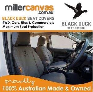 Black Duck Seat Covers - Driver & Passenger Bucket (Set) - suitable for Toyota Hilux Utes LN 167 SR5 Series 1 01/1998 - 04/2002