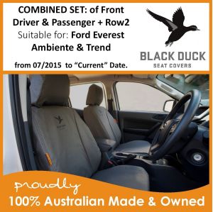 FORD EVEREST - TITANIUM, AMBIENTE & TREND WAGONS - BLACK DUCK SEAT COVERS
