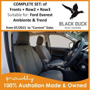 FORD EVEREST - AMBIENTE & TREND WAGONS - BLACK DUCK SEAT COVERS