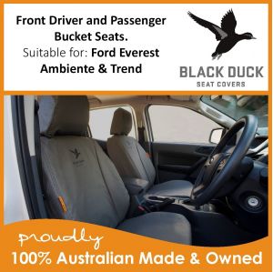 FORD EVEREST - TITANIUM,  AMBIENTE & TREND WAGONS - BLACK DUCK SEAT COVERS