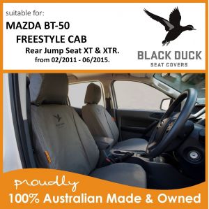 BLACK DUCK Seat Covers - Rear Jump Seat MAZDA BT-50 XT & XTR Freestyle Cab 08/2011 - 06/2015. Black Duck the BEST seat cover you can buy.