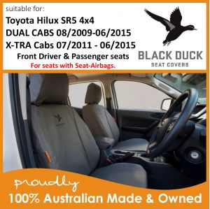 Miller Canvas are one of Australia's leading online retailers of Black Duck Canvas and Black Duck Denim Seat Covers suitable for Toyota Hilux SR5 4X4 Utes.