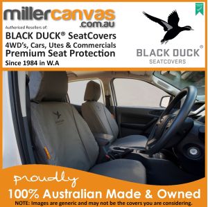 Miller Canvas supplies Black Duck® SeatCovers to suit Mitsubishi MV Triton Dual Cab.