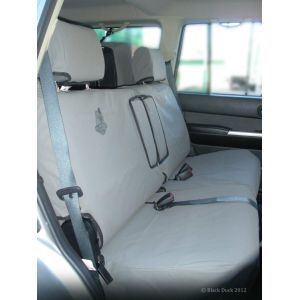 Black Duck® SeatCovers Row Two Rear Bench 50/50 split with Armrest Cover Nissan Patrol WAGONS from 10/2004 -04/2016.