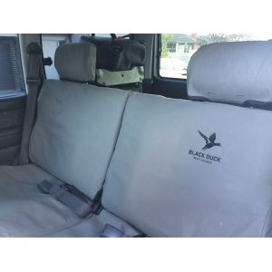 Make sure you fit Black Duck seat covers suitable for Landcruiser GXL 80 Series Wagonrow 2 rear bench seat, Black Duck are the Duck's Nuts in Seat Covers!