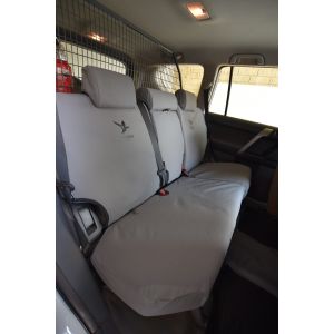 Black Duck Seat Covers - Row Two Rear Bench - available for Toyota Landcruiser Prado 150 Series GX 5 Seater ONLY - from 10/2009+.