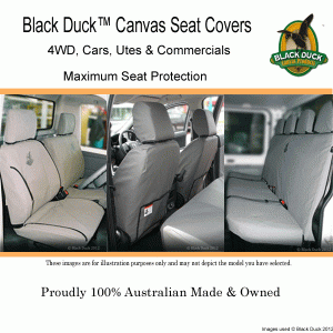 Black Duck Seat Covers - 4WD Front Bench - suitable for Toyota Hilux  LN 85,86 Series 08/1981 - 12/1991