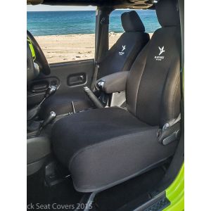Black Duck Canvas seat covers. Images © Black Duck™ 2015. Chrysler Jeep Wrangler JK (Denim covers shown)
