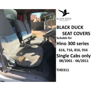 Black Duck™ Canvas Seat Covers Hino Dutro 300 Series Truck SINGLE CABS ONLY THD311