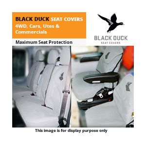 Driver Bucket & Passenger 3/4 Bench with map pocket on driver only: Iveco Daily Van (2003-12/2007): Black Duck Canvas Seat Covers.