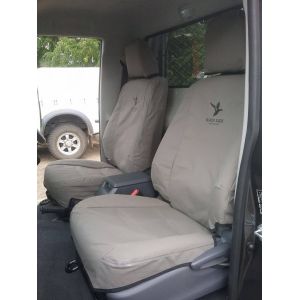 Black Duck Seat Covers Fitted to Toyota Landcruiser Single Cab 2017 UPGRADE-Passenger..