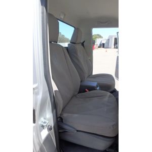 Black Duck Seat Covers Fitted to Toyota Landcruiser Single Cab 2017 UPGRADE