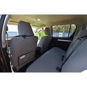 Black Duck Seat Covers suitable for Toyota Hilux Dual Cab.