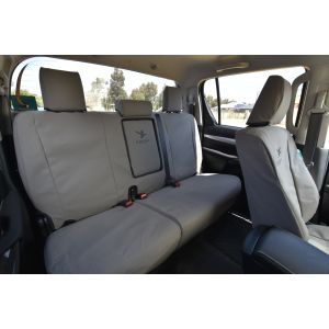 Black Duck Seat Covers suitable for Toyota Hilux Dual Cab.