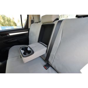Black Duck Seat Covers suitable for Toyota Hilux Dual Cab.
