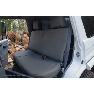 Black Duck Seat Covers 76 Series Landcruiser Wagon Grey Canvas LC704.