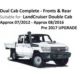 Black Duck® SeatCovers - Double Cab Front & Rear - suitable for VDJ79 Landcruiser - from 2012 onwards until 2017 UPGRADE in 08/2016.