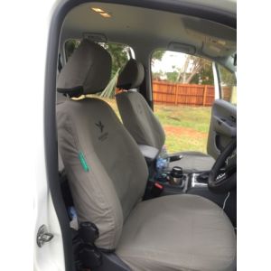 Black Duck™ Canvas or Denim Seat Covers fitted to a VW Amararok the same seat is used in your VW CADY VAN from 2016 onwards.