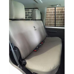 Black Duck Seat Covers suitable for 76 Series Landcruiser Wagon Grey Denim LC704.