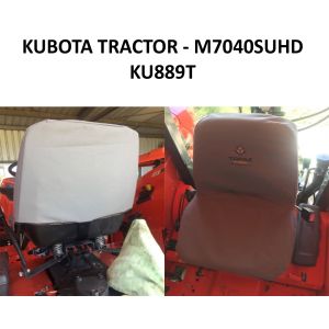 Canvas Seat Covers to suit your KUBOTA M7040 SUHD M Series Tractor KU889T Grey Canvas.
