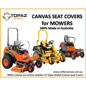 Canvas seat covers to suit Cub Cadet Mowers including PRO Z 100 S Series, PRO Z 100 L Series, PRO Z 500 S Series, PRO Z 700 S Series, PRO Z 700 L Series & PRO Z 900 S Series.