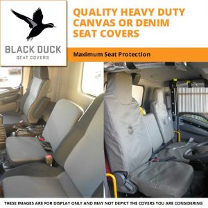 BLACK DUCK SEAT COVERS - Mitsubishi Fuso Canter 413 and 515 City Cab (Narrow Cabs)  from 2016 onwards including 2017, 2018, 2019, 2020, 2021, 2022 and beyond.